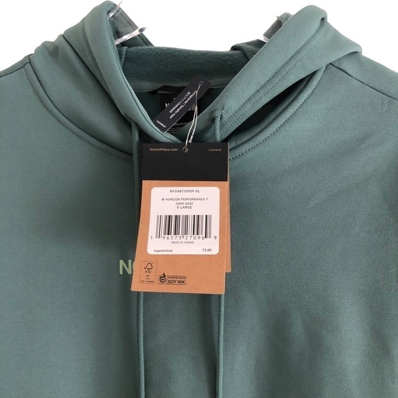 The North Face Horizon Performance Crop Hoodie Sage Green Size XL - Picture 2 of 11
